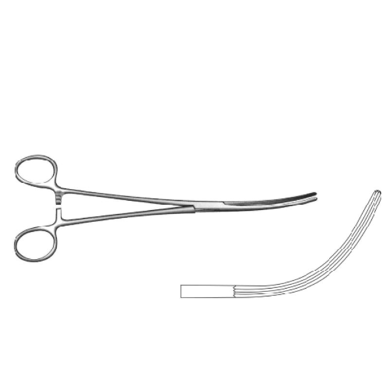 Затискач судинний Crafoord-Sellors 24 cм, вигнутий, J-17-215, Surgicon.